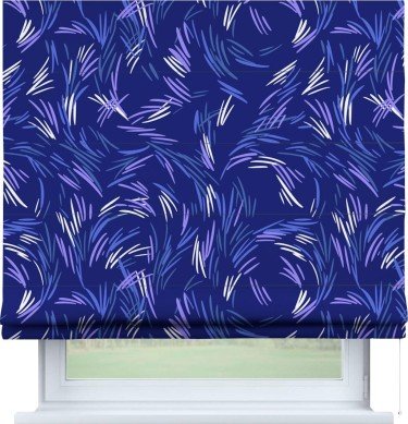 Римская штора «Кортин» для проема «Синяя абстракция»