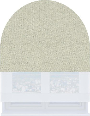 Римская штора «Кортин» день-ночь для арочного проёма, ткань твид блэкаут шампань