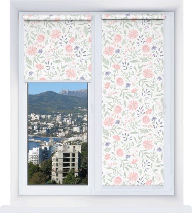 Рулонная штора Мини с принтом Изысканные цветы