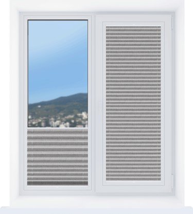 Штора плиссе ткань Краш FR стальной