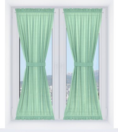 Штора песочные часы «Кортин», ткань лён светло-бирюзовый