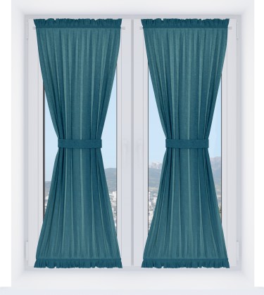 Штора песочные часы «Кортин» рогожка димаут синий