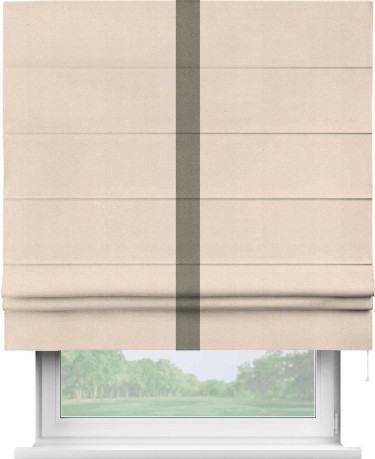 Римская штора «Кортин» с кантом Хайвэй, для проема, ткань блэкаут с блеском розовая пудра