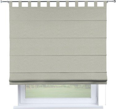 Римская штора на петлях «Кортин», ткань лён димаут, светло-серый