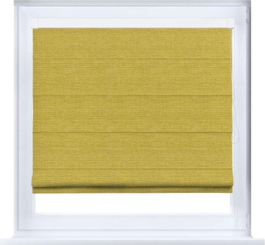 Римская штора «Кортин» кассетная, ткань лён светло-салатовый