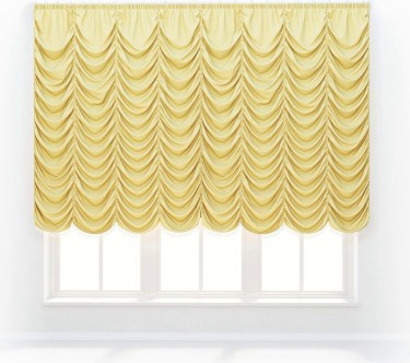 Французская штора «Кортин», ткань вельвет кремовый