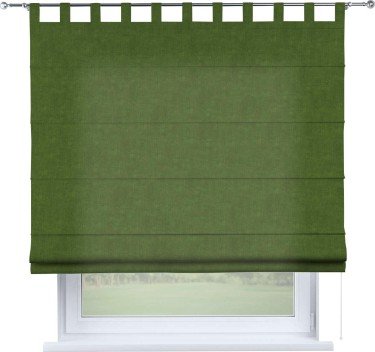 Римская штора «Кортин», канвас трава, на петлях