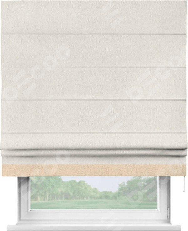 Римская штора «Кортин» с кантом Джестер, для проема, ткань блэкаут с блеском светло-серый