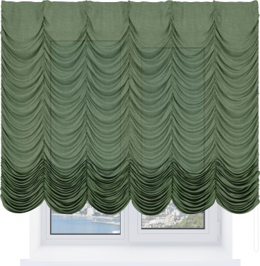 Французская штора «Cortin», лён зелёный