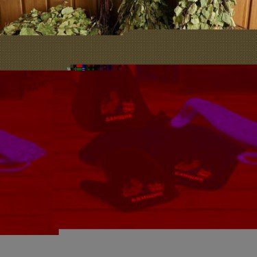 Набор для бани "Банщик" 5 в 1 (сумка,шапка,варежка,коврик,мочалка) с принтом, белый