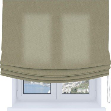 Римская штора «Кортин», канвас латте, Soft с мягкими складками