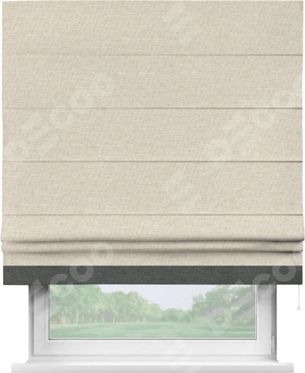 Римская штора «Кортин» с кантом Джестер, для проема, ткань стиф димаут молочный