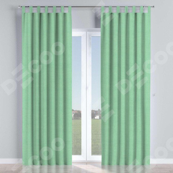 Комплект штор на петлях лён светло-бирюзовый