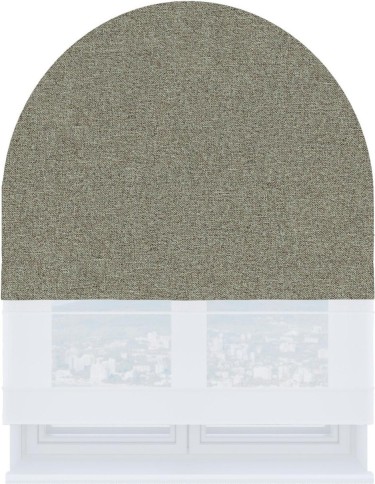 Римская штора «Кортин» день-ночь для арочного проёма, лён блэкаут светло-бежевый