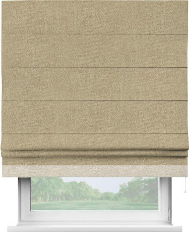 Римская штора «Кортин» с кантом Джестер, для проема, ткань стиф димаут бежевый