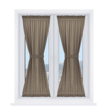 Штора песочные часы «Кортин», ткань лён светло-коричневый