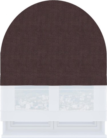 Римская штора «Кортин» день-ночь для арочного проёма, ткань cotton блэкаут лиловый