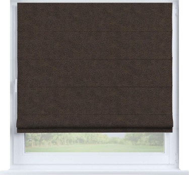 Римская штора «Кортин», твид блэкаут тёмно-коричневый, на створку