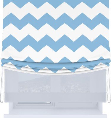 Римская штора «Кортин», день-ночь с мягкими складками, «Зигзаг крупный»