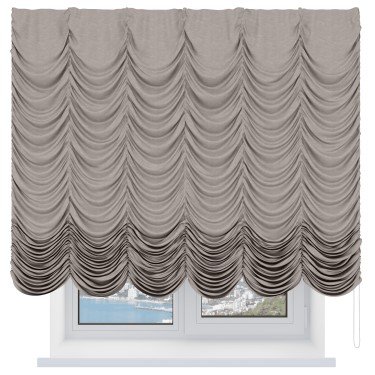 Французская штора «Кортин», софт однотонный тёмно-бежевый