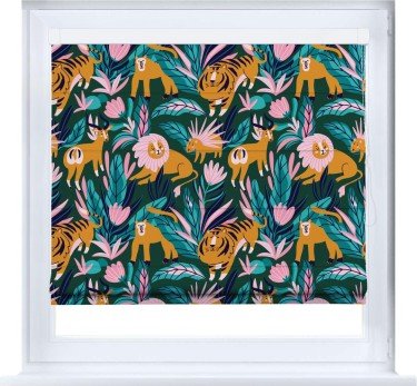 Римская штора «Кортин» кассетная «Дикие животные»