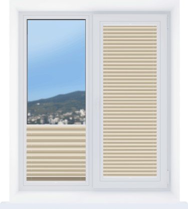 Штора плиссе ткань Солеа песочный, высота 50-220 см