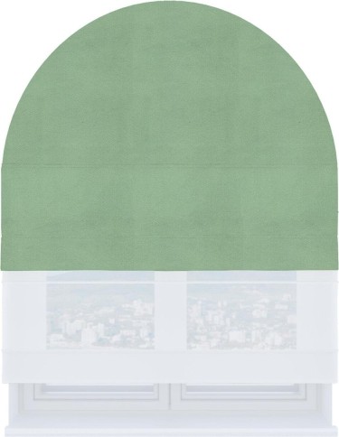 Римская штора «Кортин» день-ночь для арочного проёма, ткань бархат оливковый