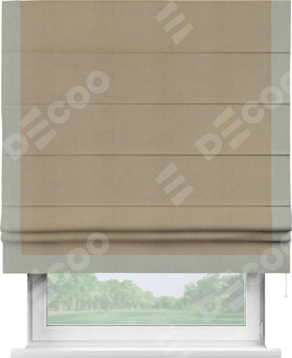 Римская штора «Кортин» с кантом Виктория, для проема, ткань вельвет кофейный