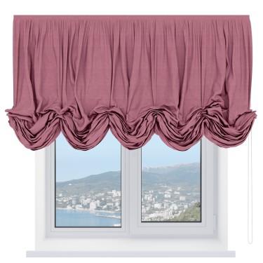 Австрийская штора «Кортин», вельвет брусника