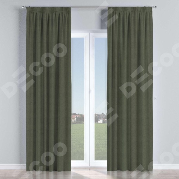 Комплект штор на тесьме «Карандаш», лён димаут графит