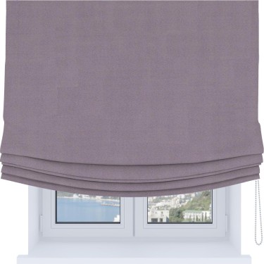 Римская штора «Кортин», блэкаут однотонный лиловый, Soft с мягкими складками