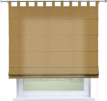 Римская штора на петлях «Кортин», ткань вельвет горчица