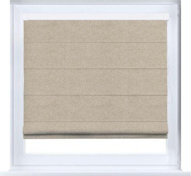 Римская штора «Кортин» кассетная, ткань лён кашемир бежевый