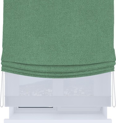 Римская штора «Кортин», день-ночь с мягкими складками, лён блэкаут светло-бирюзовый