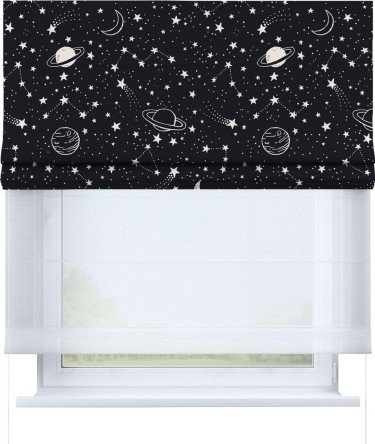 Римская штора «Кортин» день-ночь «Глубокий космос»