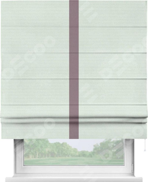 Римская штора «Кортин» с кантом Хайвэй, для проема, ткань блэкаут однотонный дымчато-молочный