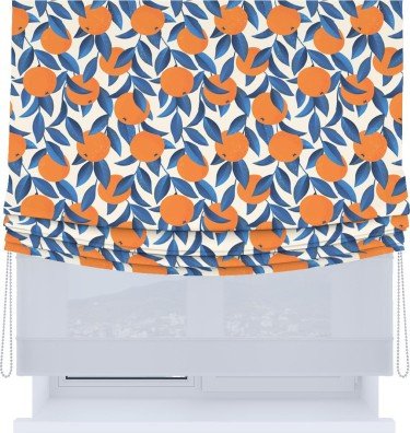Римская штора «Кортин», день-ночь с мягкими складками, «Апельсиновое настроение»