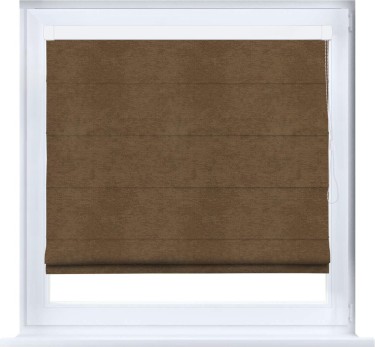 Римская штора «Кортин» кассетная, ткань софт однотонный бронзовый