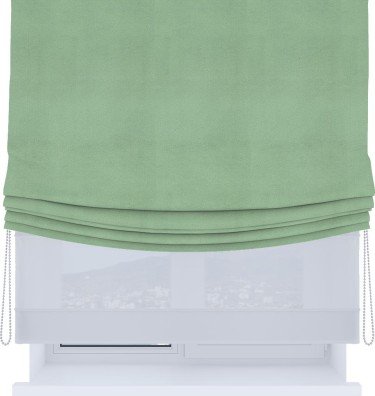 Римская штора «Кортин», день-ночь с мягкими складками, бархат оливковый