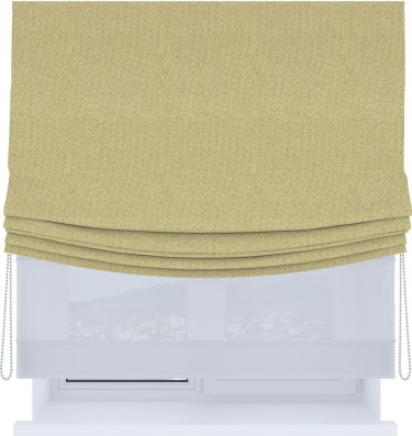 Римская штора «Кортин», день-ночь с мягкими складками, лён димаут песочный