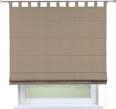Римская штора на петлях «Кортин», ткань лён димаут, светло-бежевый