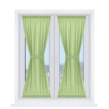 Штора песочные часы «Кортин», ткань лён зелёный