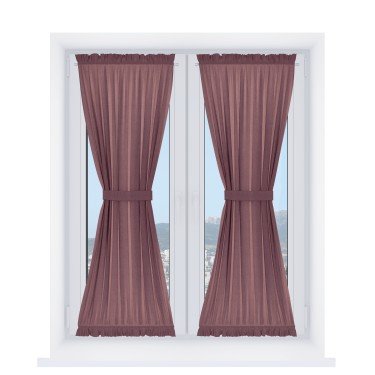 Штора песочные часы «Кортин», ткань лён димаут, брусника