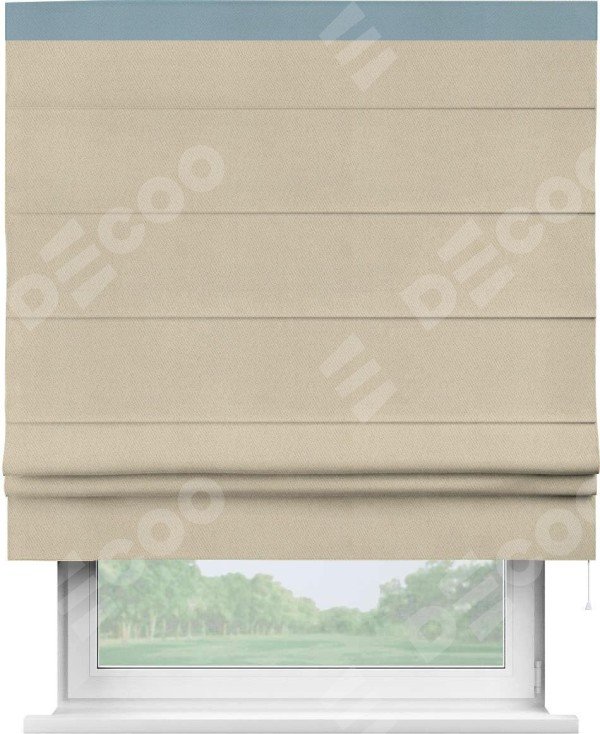 Римская штора «Кортин» с кантом Кинг, для проема, ткань блэкаут однотонный кофейно-бежевый