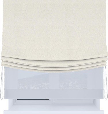 Римская штора «Кортин», день-ночь с мягкими складками, блэкаут с блеском светло-серый