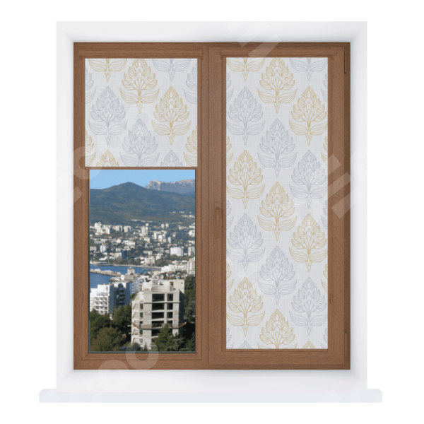 Рулонная штора Уни 2 с принтом Цветочный медальон