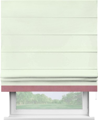 Римская штора «Кортин» с кантом Джестер, для проема, ткань вельвет кремовый