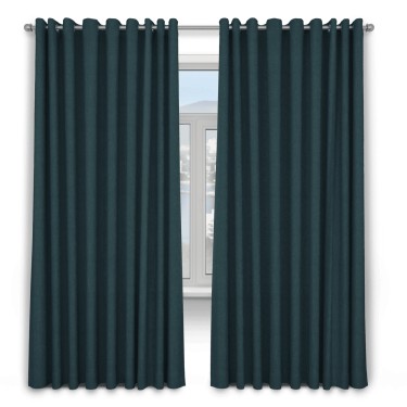 Шторы на люверсах ткань твид блэкаут, глубокий синий