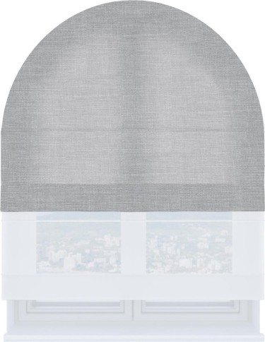 Римская штора «Кортин» день-ночь для арочного проёма, ткань лён серый