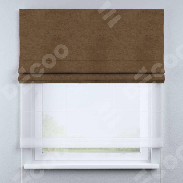 Римская штора день-ночь, софт однотонный бронзовый